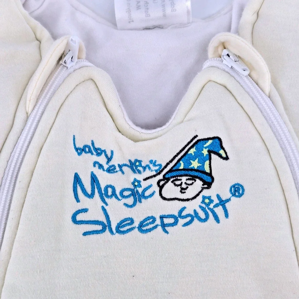 Baby Merlin's Magic Sleepsuit Cream Cotton Transition Swaddle Large 6-9 Months